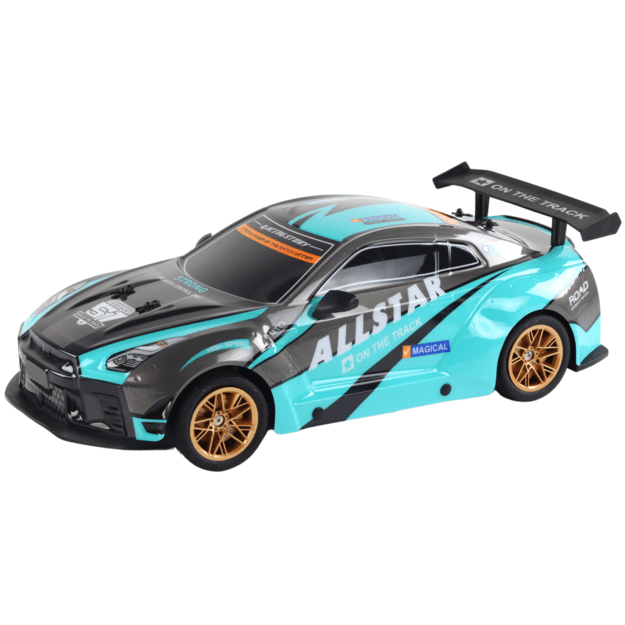 Didelis nuotoliniu būdu valdomas sportinis automobilis 1:10 turkio ir juodos spalvos 1