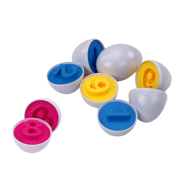 Edukaciniai kiaušiniai lagamine Dėlionė Mokymosi spalvų skaičiai 1