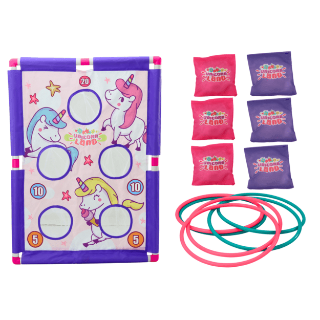 Arcade Game Hoop Bag Throw 2in1 Unicorn Board