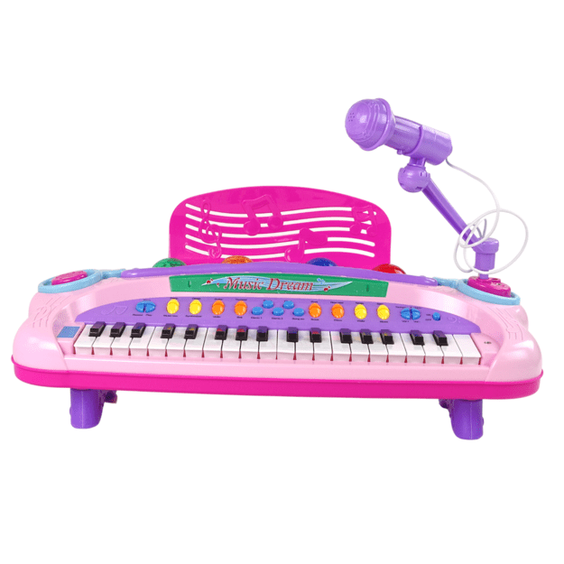 Pink Multifunctional Interactive Big Musical Baby Piano Microphone MP3 1