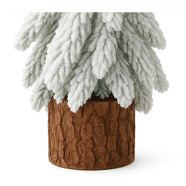Decorative Artificial Christmas Tree on a Trunk Covered with Snow 30 x 10 cm 3