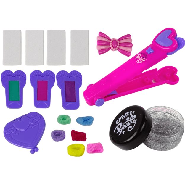Chalk for painting hair, colorful highlights, straightener, accessories