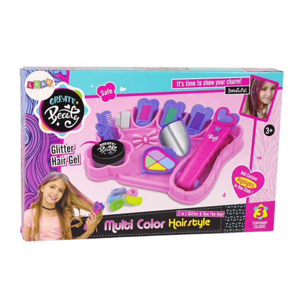 Chalk for painting hair, colorful highlights, straightener, accessories