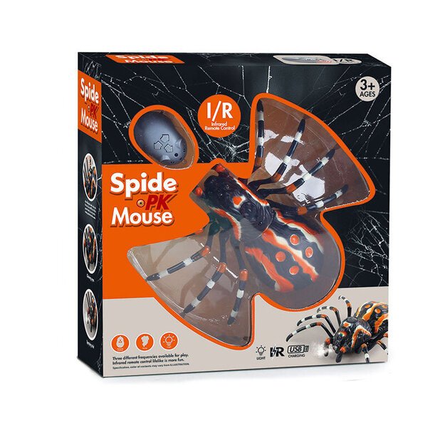 Nuotoliniu būdu valdomas voras Tarantulas infraraudonųjų spindulių juodas R/C ST 8