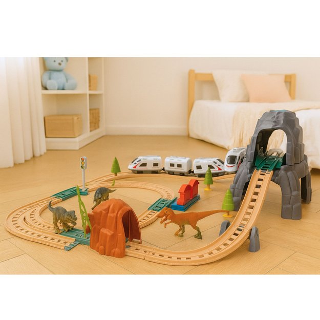 Dinosaur Park Electric Train Set with Lights and Sounds 76 cm 5