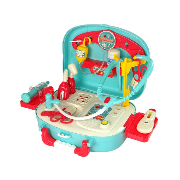 Little Doctor Set Turquoise Suitcase Stethoscope Scissors 1