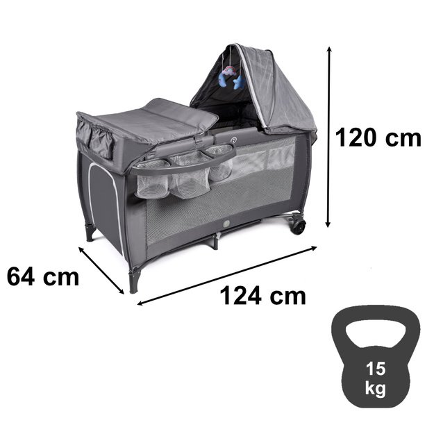 Kelioninė vaiki&scaron;ka lovelė sulankstomas vaiki&scaron;kos lovelės čiužinys dviejų auk&scaron;tų persirengimo stalas 1