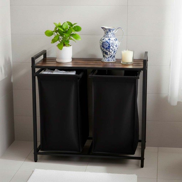 Skalbinių krep&scaron;ys 2 skyriai su lentyna vir&scaron;uje, palėpės &scaron;iuk&scaron;liadėžė 80 l 12