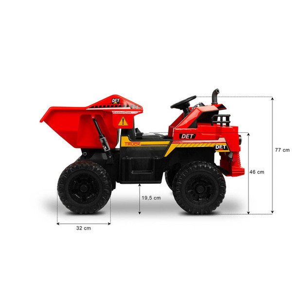 BATTERY VEHICLE TOY TIPPER TRUCK TANK RED 24