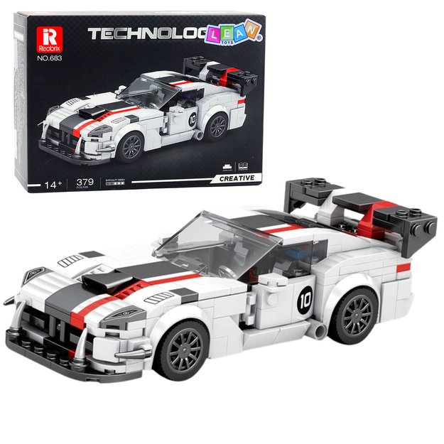 Construction Bricks VIPER Sports Car White and Red 379 pcs.