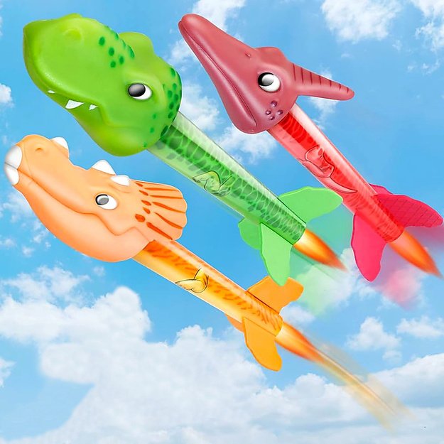 Dinosaur Volcano Launcher Set Foam Rockets Colorful 3