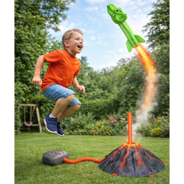 Dinosaur Volcano Launcher Set Foam Rockets Colorful 2