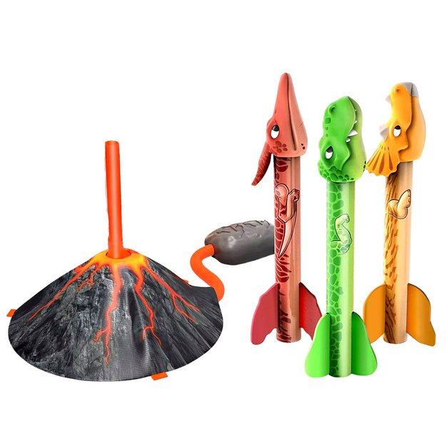 Dinosaur Volcano Launcher Set Foam Rockets Colorful 1
