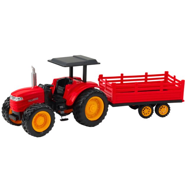 RC Remote Controlled Farm Tractor With Trailer Red 1