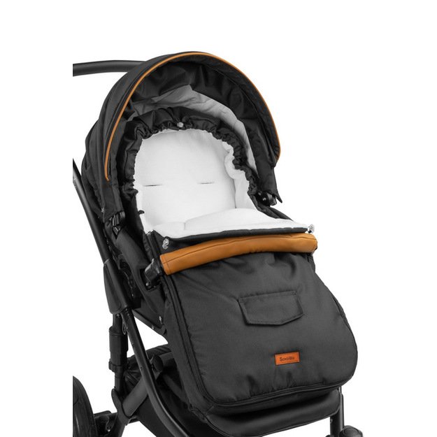Romper Bag for Pushchair– black polar fleece (95x40) 