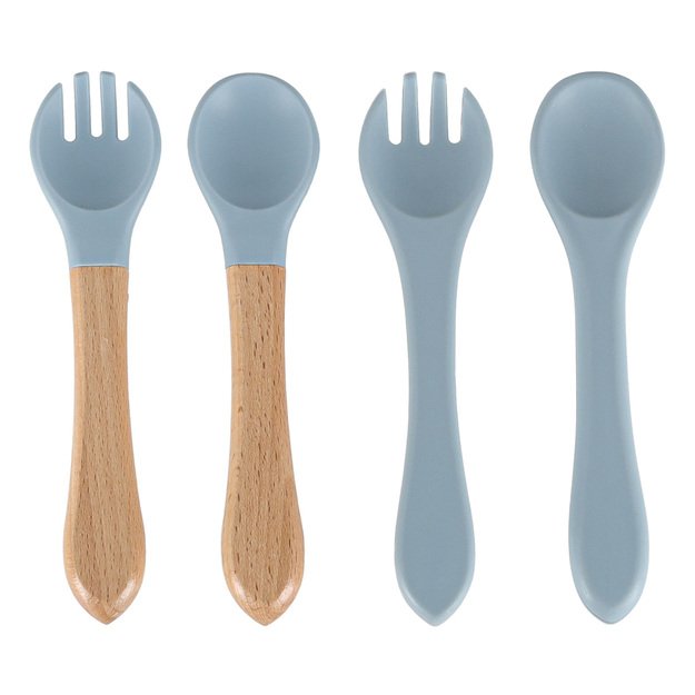 Silikoniniai kūdikių indai kūdikis krabas 9 dalių rinkinys mėlynos spalvos 6