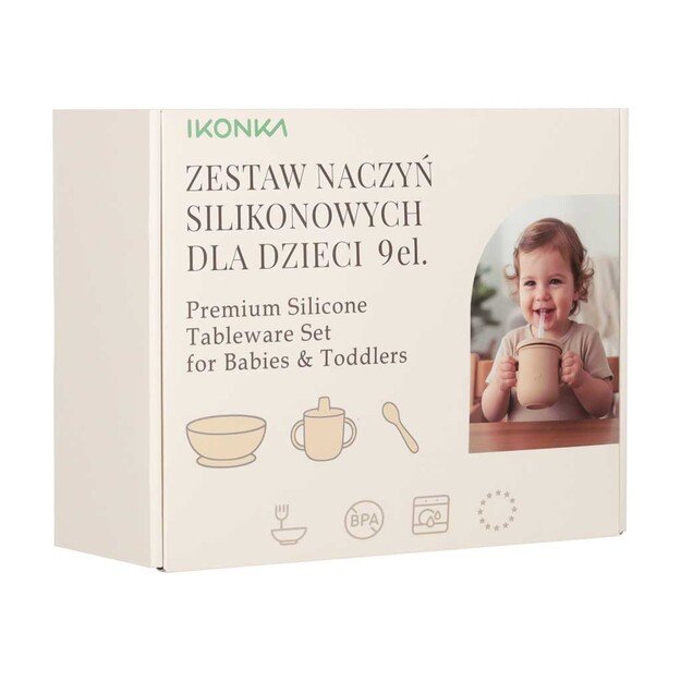 Silikoniniai kūdikių indai kūdikis krabas 9 dalių rinkinys mėlynos spalvos