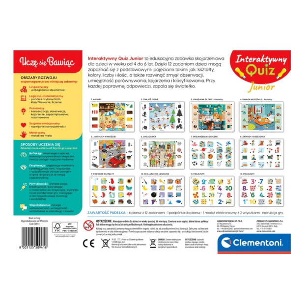 Educational Game Interactive Quiz Junior Polish Language Clementoni 50941 6