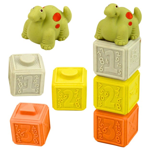 Set of Soft Sensory Educational Rubber Dinosaurs Blocks 14 pcs. 3