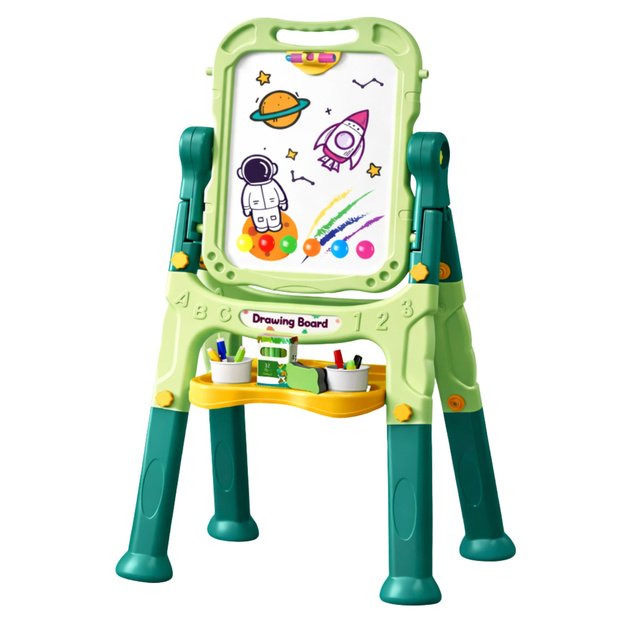 Dvipusė magnetinė sausai valoma lenta su magnetais ir kreidomis, 48 ​​vnt. 1