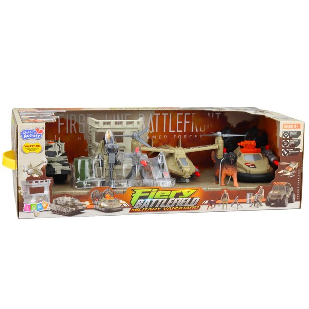 Military Set: Army Helicopter Tank Hovercraft Soldier Base 3