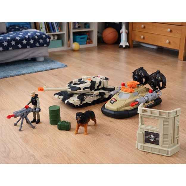 Military Set: Army Helicopter Tank Hovercraft Soldier Base 5