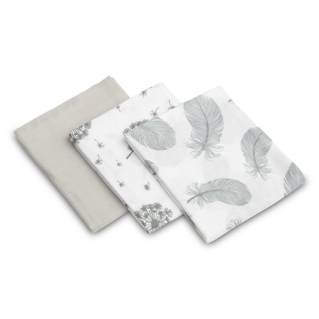 Muslin diaper 3-pack – Gray