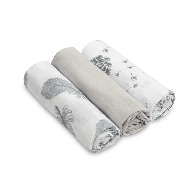Muslin diaper 3-pack – Gray