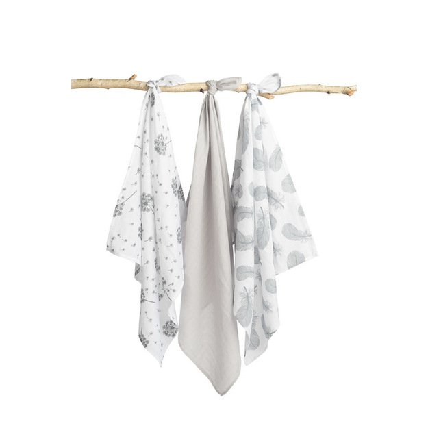 Muslin diaper 3-pack – Gray