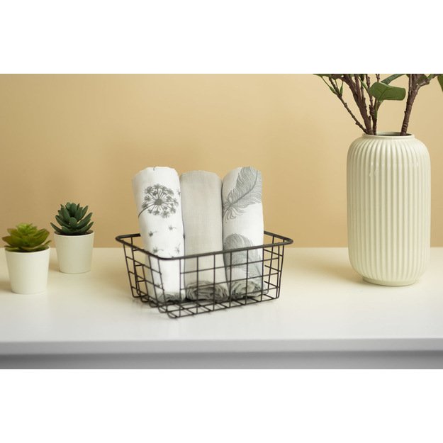Muslin diaper 3-pack – Gray