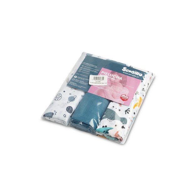 Muslin diaper 3-pack – blue