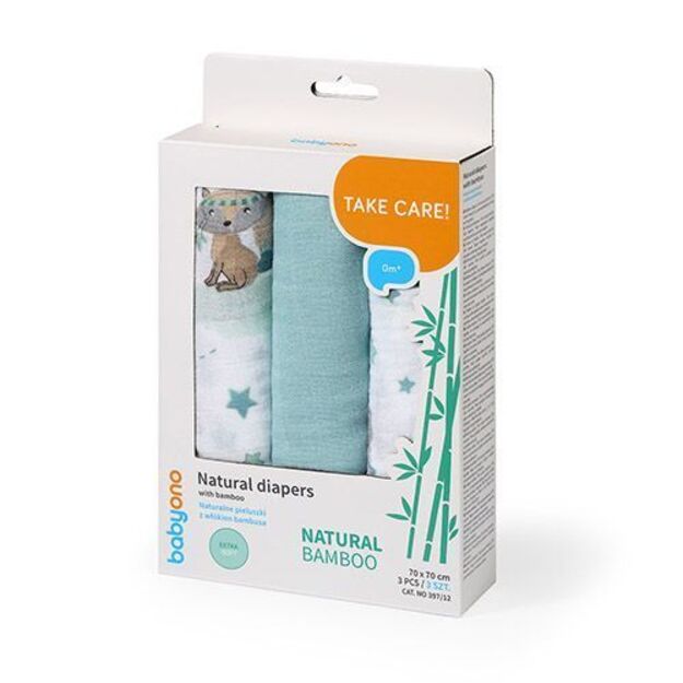 397/12 BAMBOO DIAPERS 3PCS BLUE