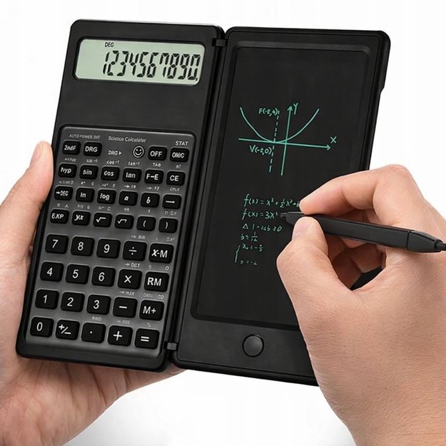 MOKSLINIS SKAIČIUOKLĖ SU LCD RAŠYMO LENTELE IR RAŠIKLIU 2