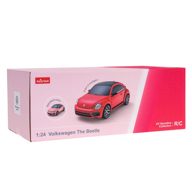 Volkswagen Beetle UV Sensitive Remote Controlled RC Car Pink Rastar 1:24