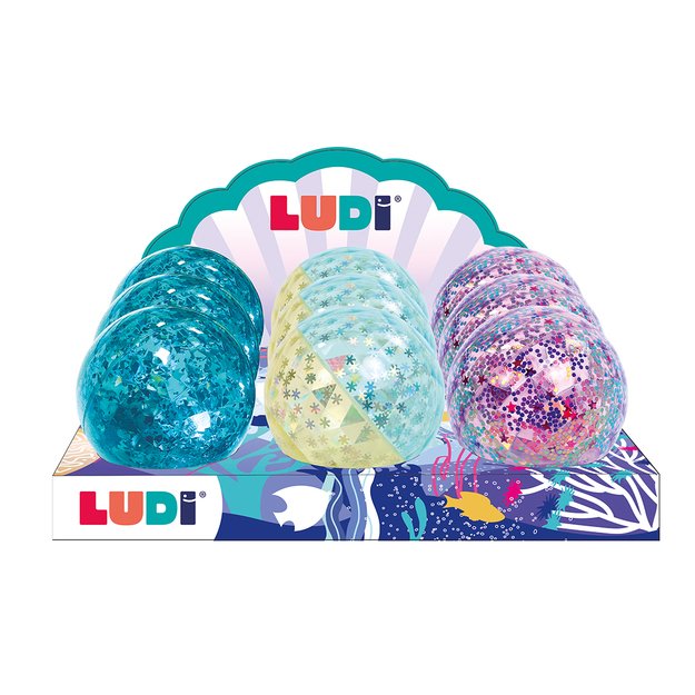 LUDI sensorinis kamuoliukas su blizgučiais, 1 vnt.
