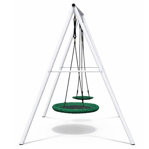 Garden Swing Stork s Nest Seat 2in1 Frame White 210x170 cm