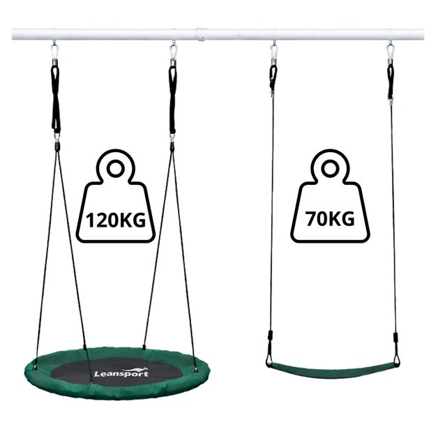 Garden Swing Stork s Nest Seat 2in1 Frame White 210x170 cm