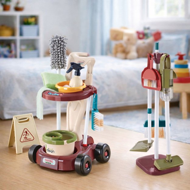 Children s Cleaning Set Trolley Mop Bucket Vacuum Cleaner 26 pcs.