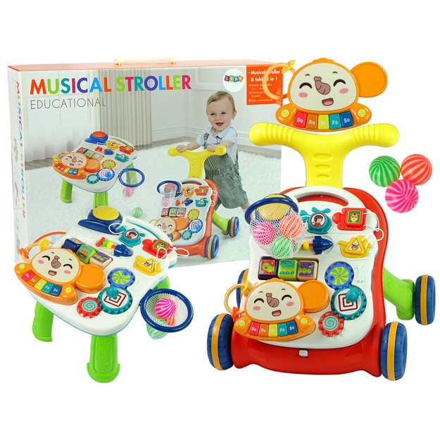 Interactive Baby Walker 2-in-1 Table Red