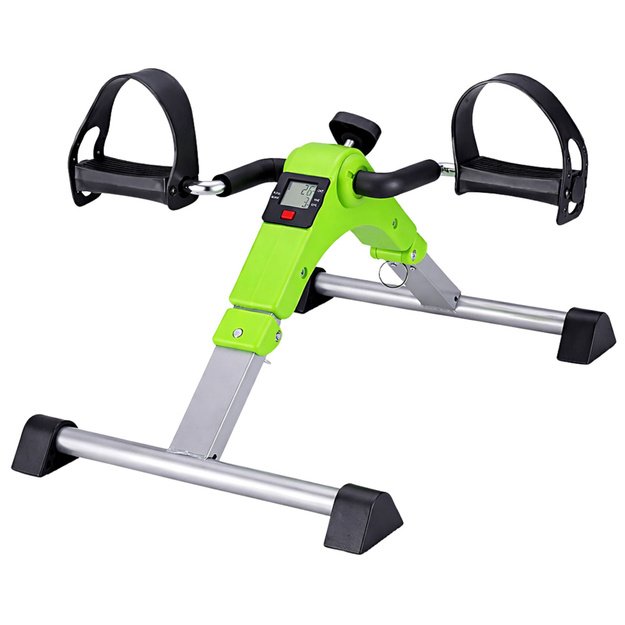 Mini Exercise Bike Rotor Rehabilitation With LCD Counter Green