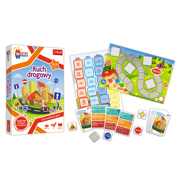 Gra Edukacyjna Ruch drogowy z Serii Mistrz Wiedzy Trefl 01955