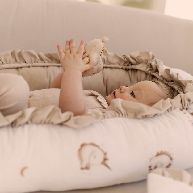 BABY NEST COTTON UNICORN BEIGE 80X45
