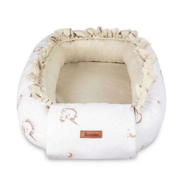 BABY NEST COTTON UNICORN BEIGE 80X45