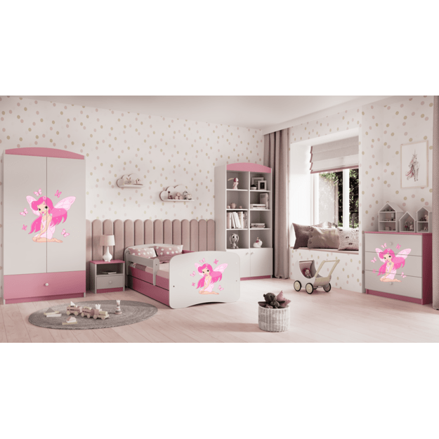 Komoda Babydreams rožinė fėja su drugeliais
