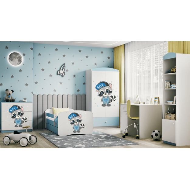 Bed babydreams blue raccoon with drawer with mattress 160/80 5
