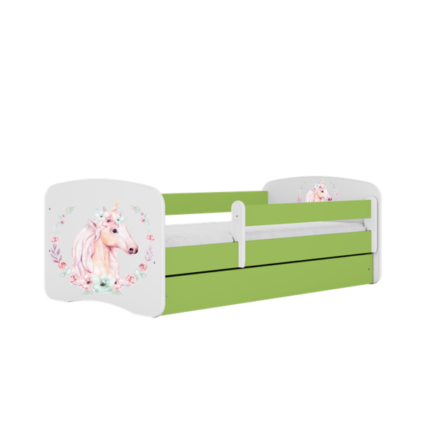 Bed babydreams green horse with drawer with mattress 140/70 4
