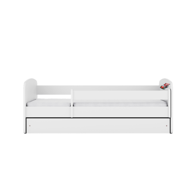 Bed babydreams white racing car without drawer without mattress 140/70 3