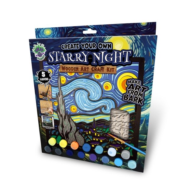 Splat Planet medinis 3D spalvinimo paveikslas, Žvaigždėta naktis