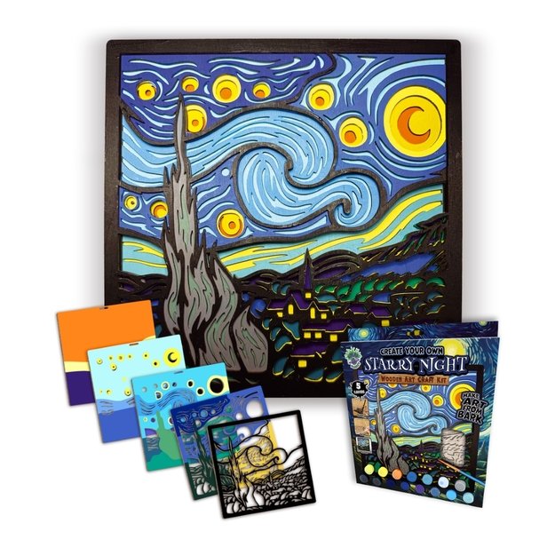 Splat Planet medinis 3D spalvinimo paveikslas, Žvaigždėta naktis