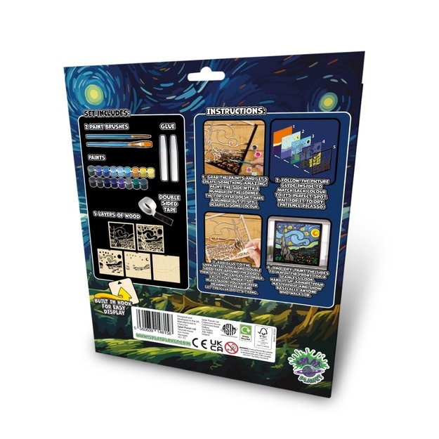 Splat Planet medinis 3D spalvinimo paveikslas, Žvaigždėta naktis